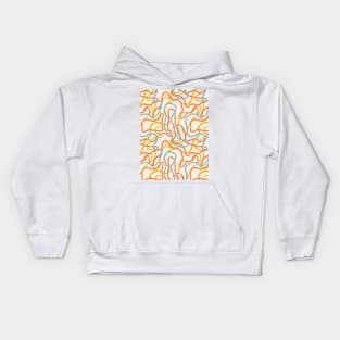 Abstract curvy lines pattern in off white Kids Hoodie